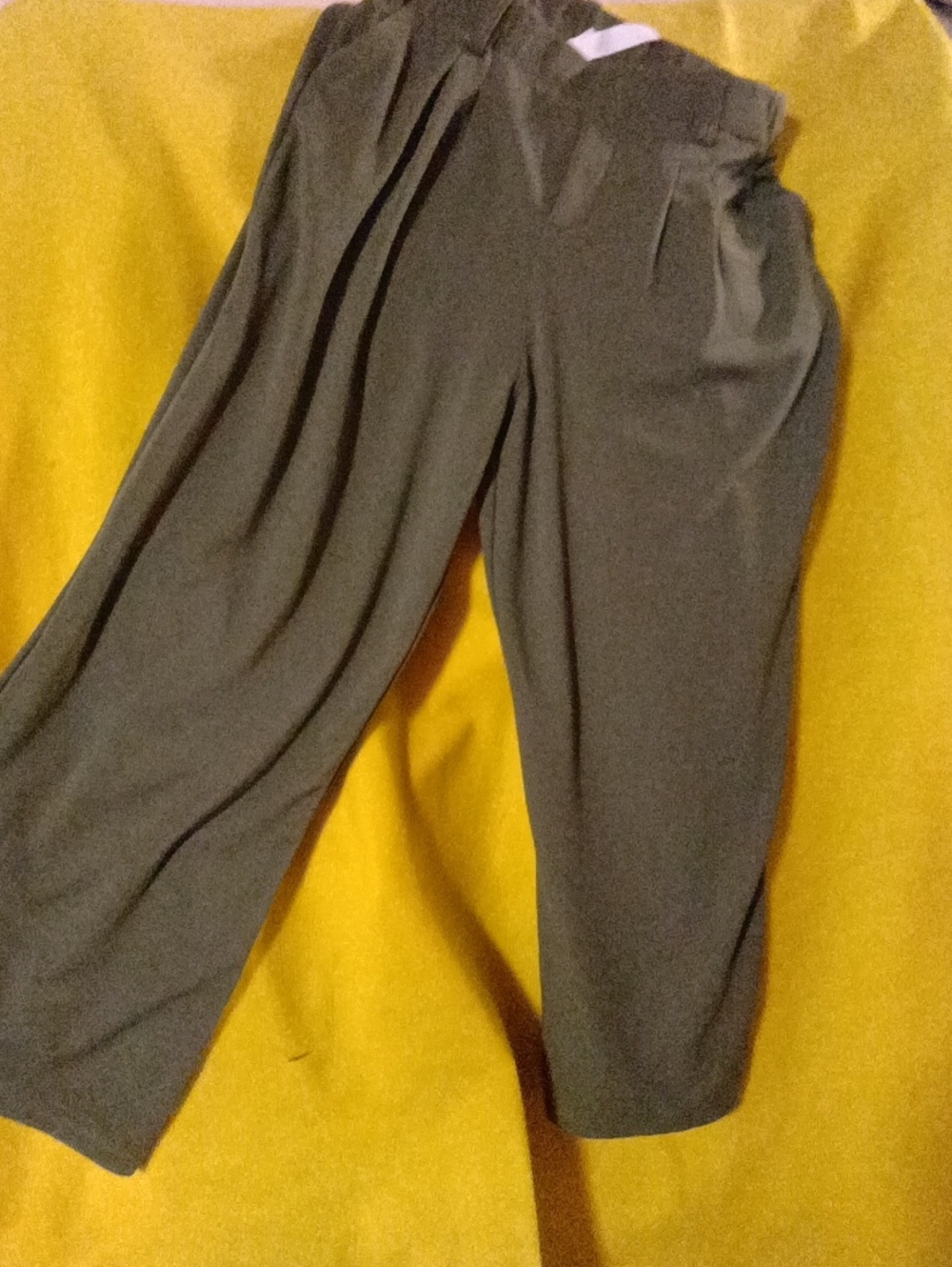 HALARA Olive Wide-Leg High Waist Pants